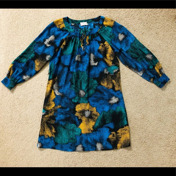 Alice & Trixie 100%Silk Dress Tunic size S Floral summer long sleeves - Picture 1 of 14